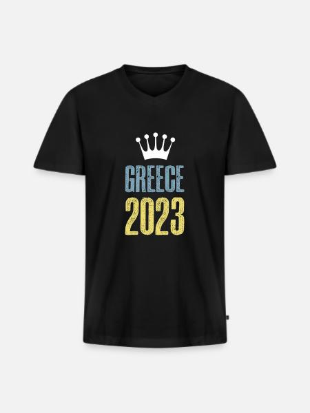 Greece 2023 Krona - Men's Premium Organic T-shirt with V-neck - black