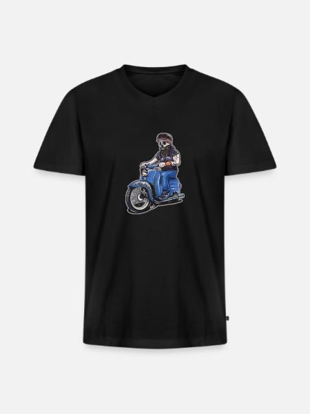 2Takt Ostalb Simson Skull - Men's Premium Organic T-shirt with V-neck - black