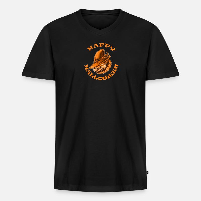 Halloween Candy Time - Männer Premium Bio T-Shirt mit V-Ausschnitt - Schwarz