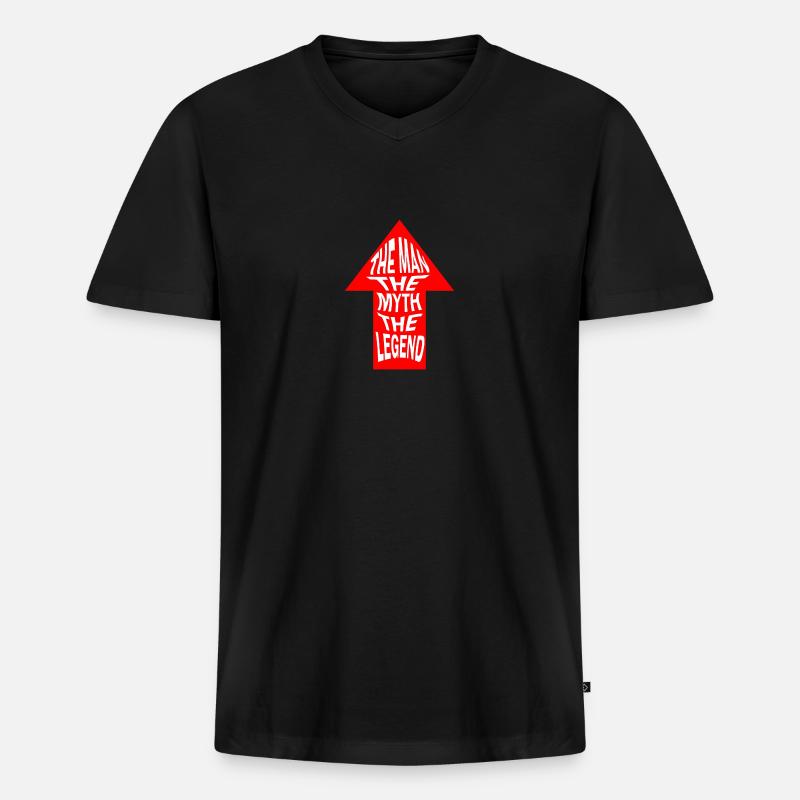 Der Mann - Männer Premium Bio T-Shirt mit V-Ausschnitt - Schwarz