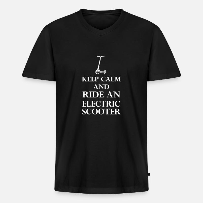 E-Scooter E-Roller Scooter - Männer Premium Bio T-Shirt mit V-Ausschnitt - Schwarz
