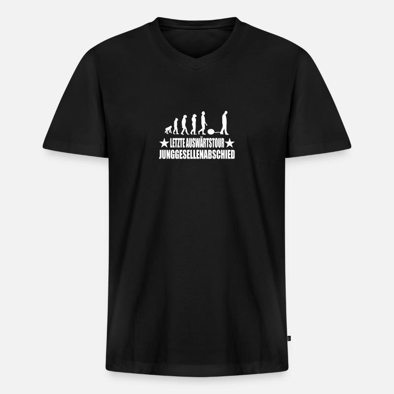Junggesellenabschied - Männer Premium Bio T-Shirt mit V-Ausschnitt - Schwarz