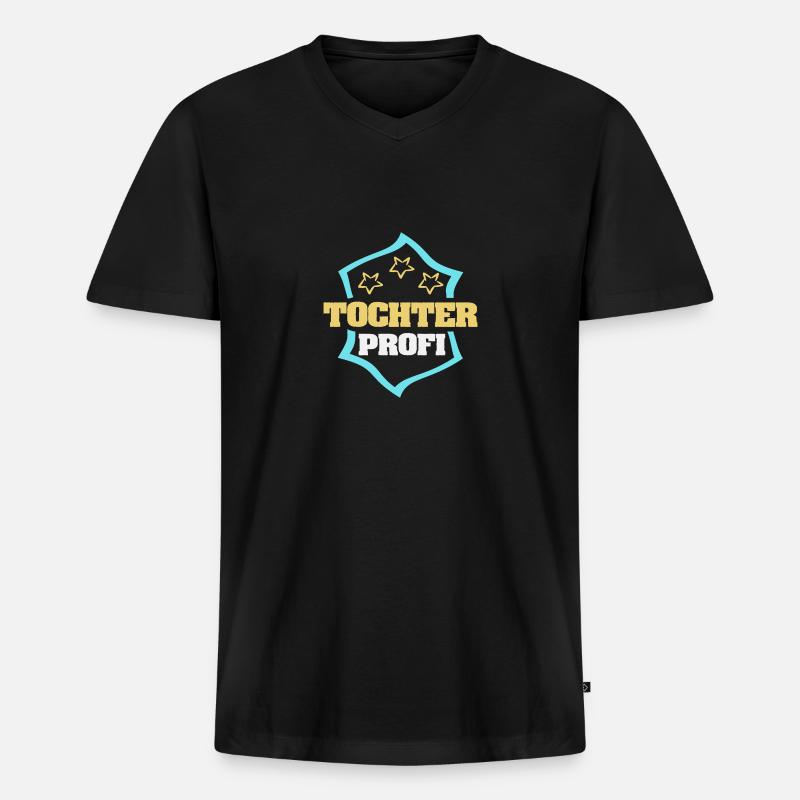 Beruf Tochter - Männer Premium Bio T-Shirt mit V-Ausschnitt - Schwarz