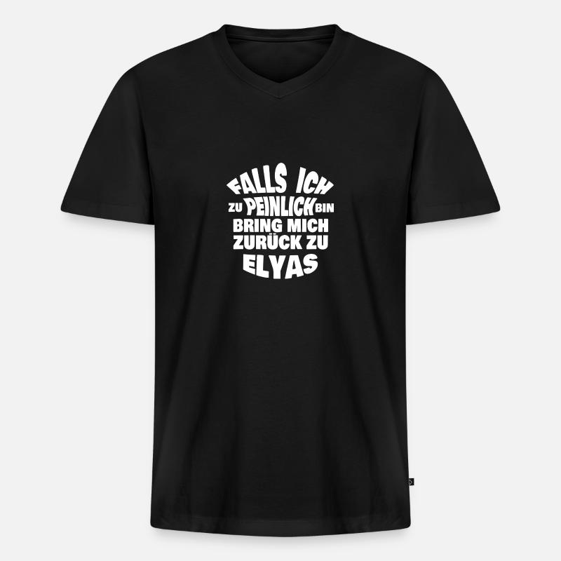 Elyas - Männer Premium Bio T-Shirt mit V-Ausschnitt - Schwarz