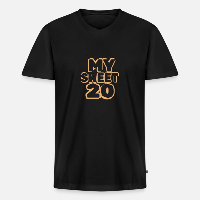 Süß 20 - Männer Premium Bio T-Shirt mit V-Ausschnitt - Schwarz