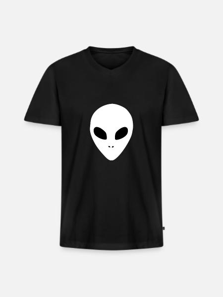 Aliens Alien Head - Men's Premium Organic T-shirt with V-neck - black