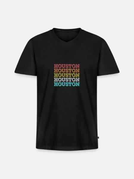 Houston Retro - Men's Premium Organic T-shirt with V-neck - black