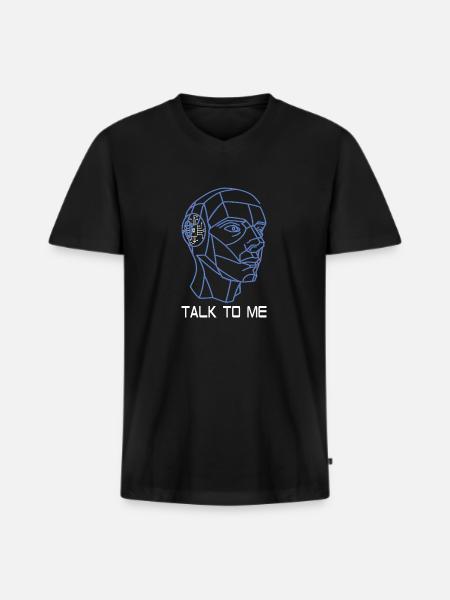 A.JE ME PARLE - T-shirt encolure en V Premium bio Homme - noir