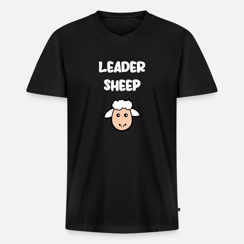 Führendes Schaf - Männer Premium Bio T-Shirt mit V-Ausschnitt - Schwarz