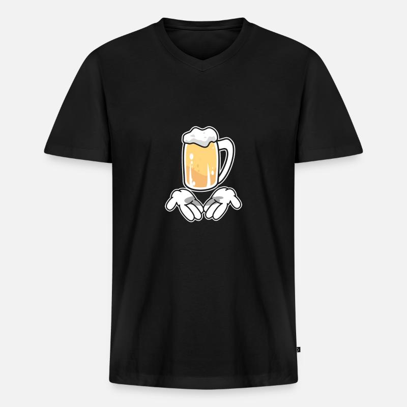 One Beer - Männer Premium Bio T-Shirt mit V-Ausschnitt - Schwarz