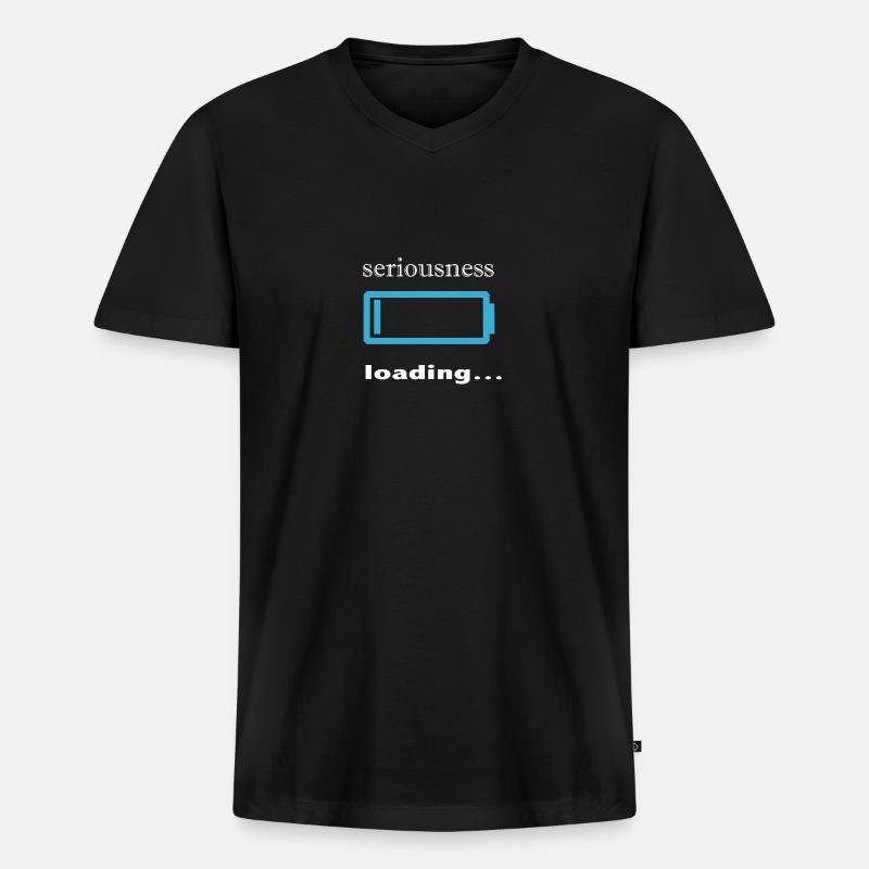 seriousness loading... - Männer Premium Bio T-Shirt mit V-Ausschnitt - Schwarz