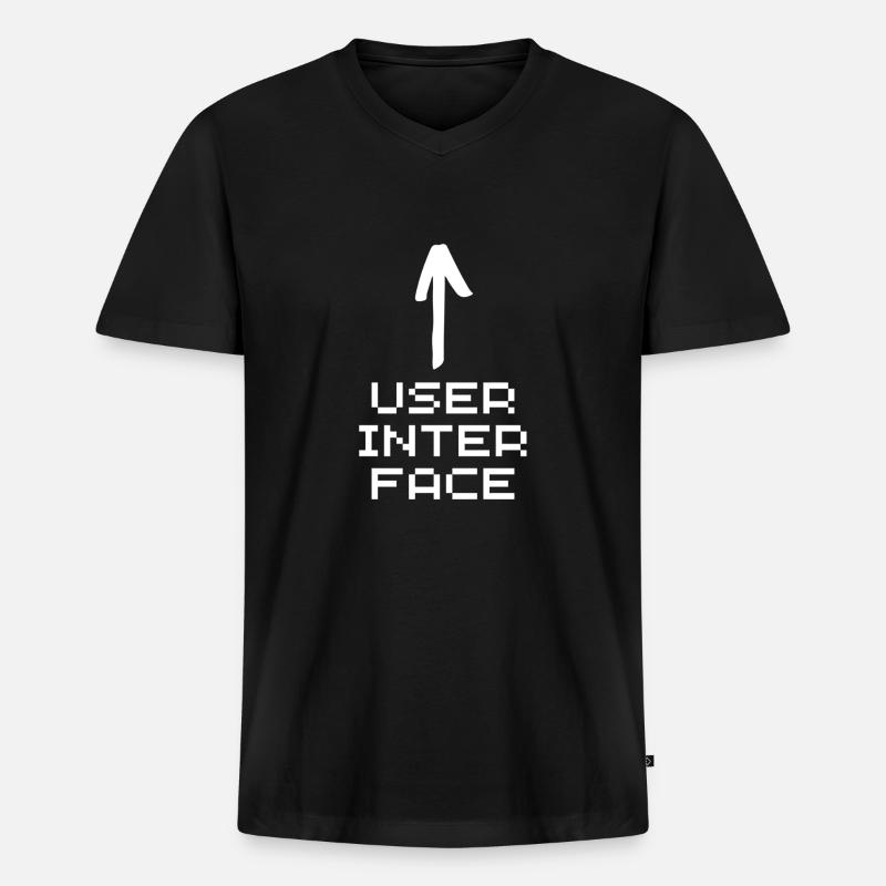 User interface white - Men's Premium Organic T-shirt with V-neck - black