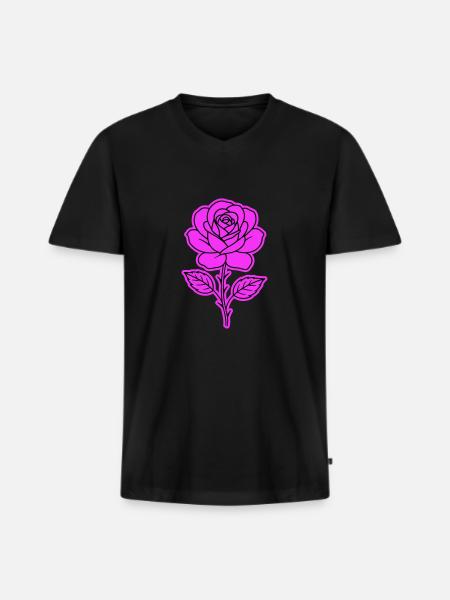 Rose Contour - Men's Premium Organic T-shirt with V-neck - black