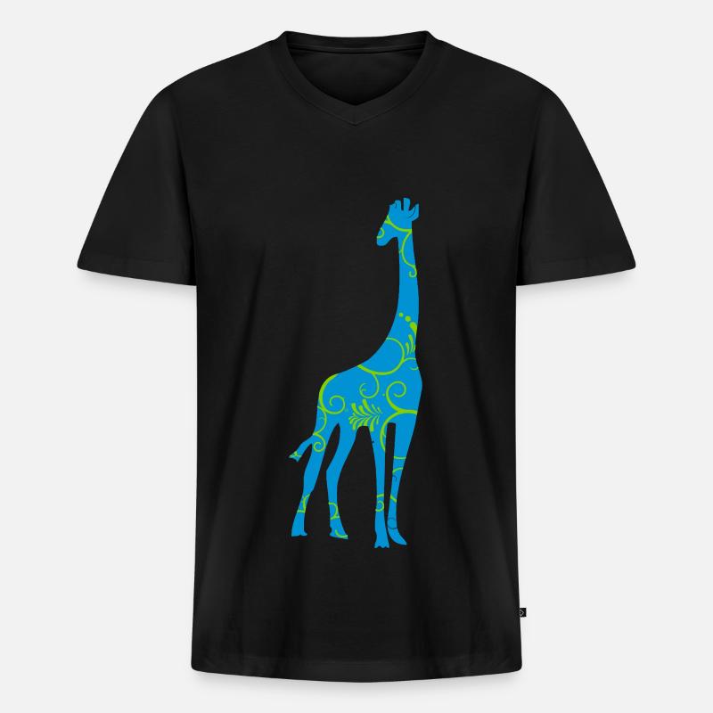 giraffe musterung - Männer Premium Bio T-Shirt mit V-Ausschnitt - Schwarz
