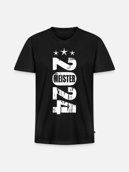 Meister 2024 - Männer Premium Bio T-Shirt mit V-Ausschnitt - Schwarz