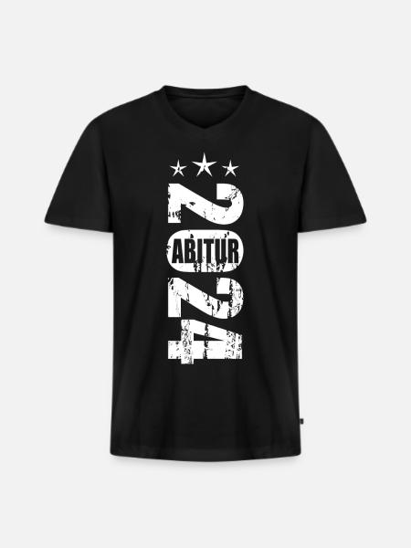 Abitur 2024 - Männer Premium Bio T-Shirt mit V-Ausschnitt - Schwarz