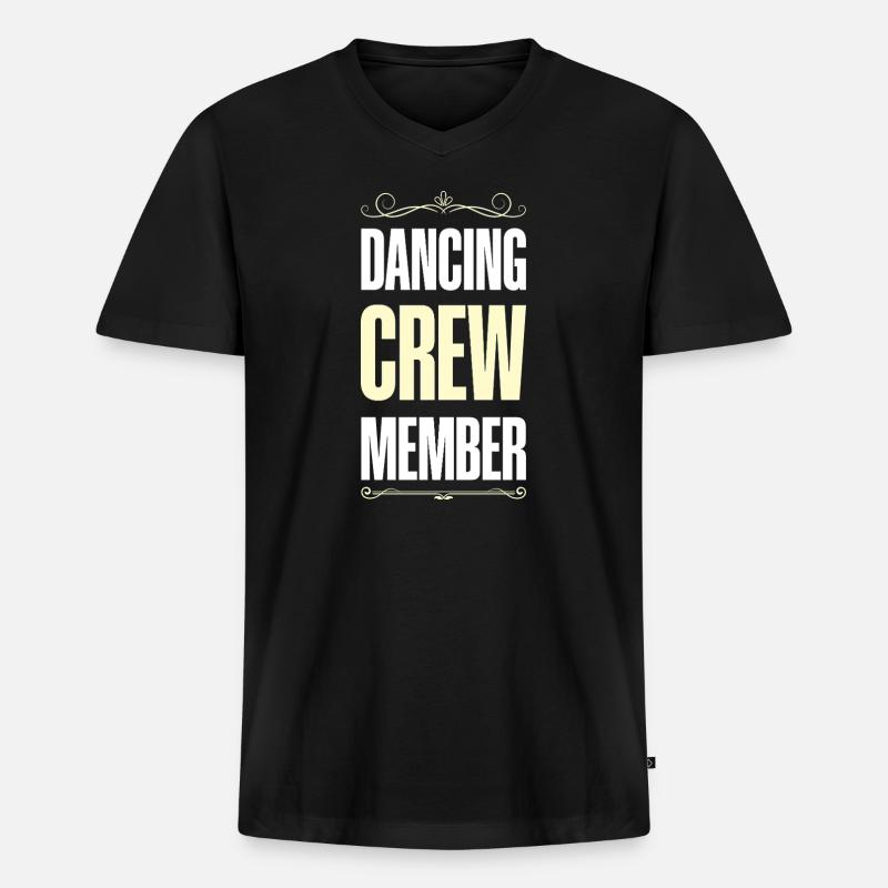 Dancing Crew - Männer Premium Bio T-Shirt mit V-Ausschnitt - Schwarz