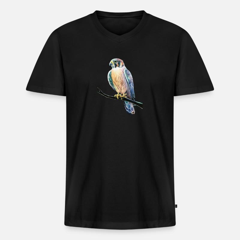 Vöglein - Männer Premium Bio T-Shirt mit V-Ausschnitt - Schwarz