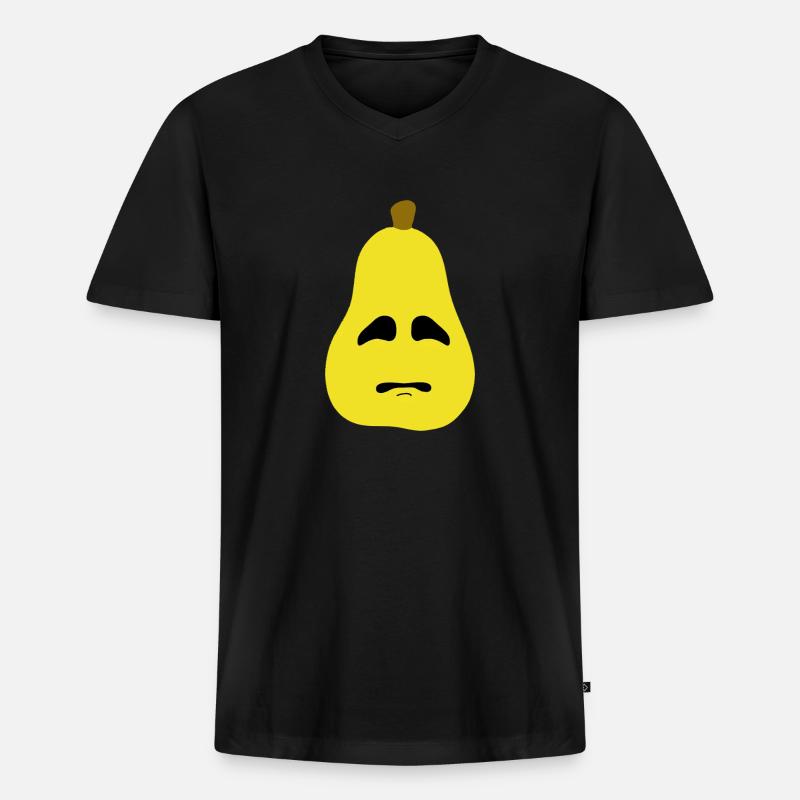 Birne - Männer Premium Bio T-Shirt mit V-Ausschnitt - Schwarz
