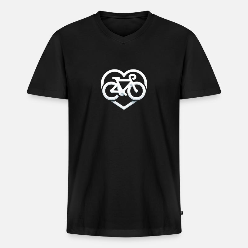Radfahren mitLiebe - Männer Premium Bio T-Shirt mit V-Ausschnitt - Schwarz