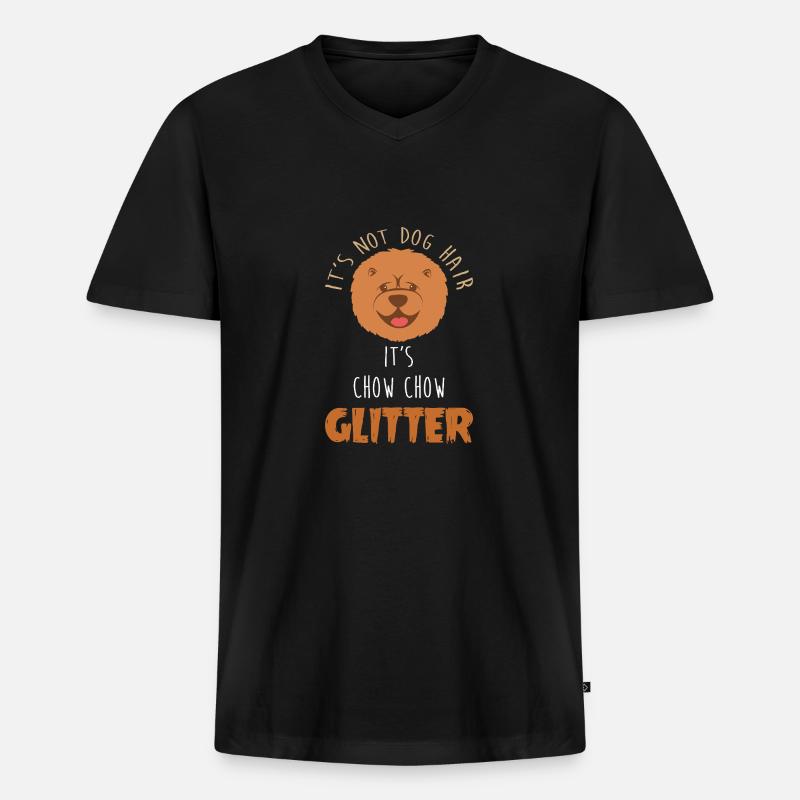 Chow Chow Hund - Männer Premium Bio T-Shirt mit V-Ausschnitt - Schwarz