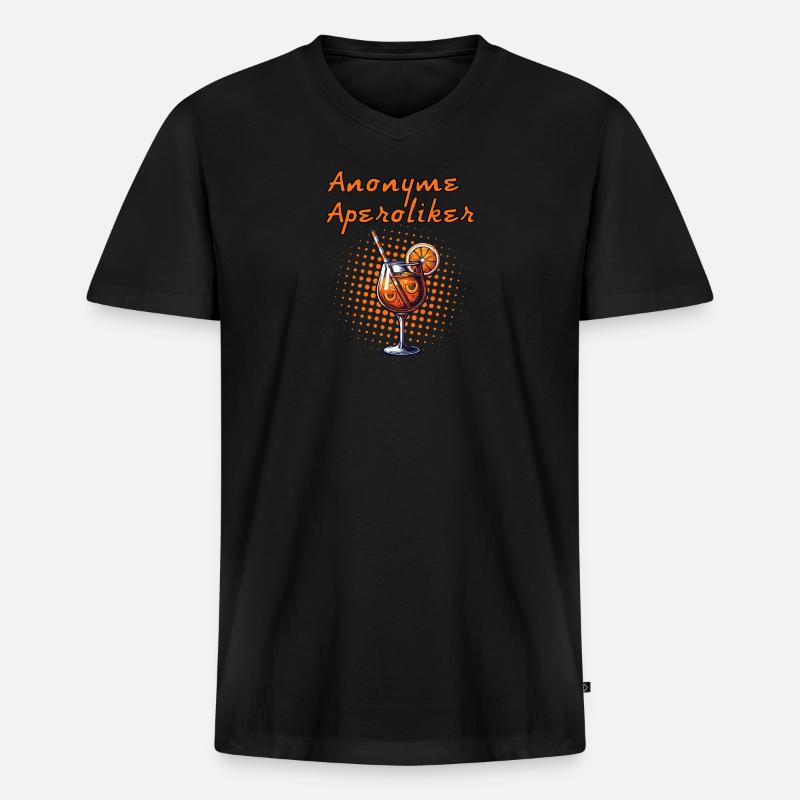 Anonyme Aperoliker - Männer Premium Bio T-Shirt mit V-Ausschnitt - Schwarz