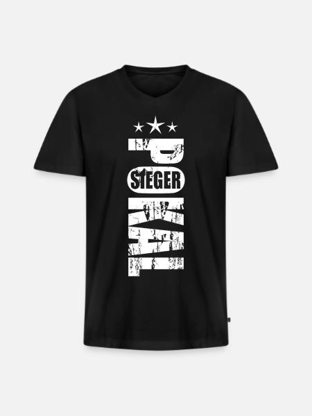 Pokalsieger 2026 - Männer Premium Bio T-Shirt mit V-Ausschnitt - Schwarz