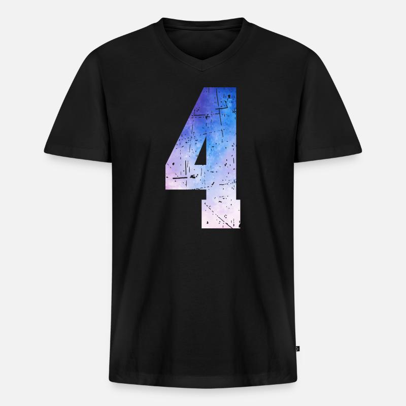 Ausgabe 4 – 4-jähriges Jubiläumsgeschenk - Männer Premium Bio T-Shirt mit V-Ausschnitt - Schwarz