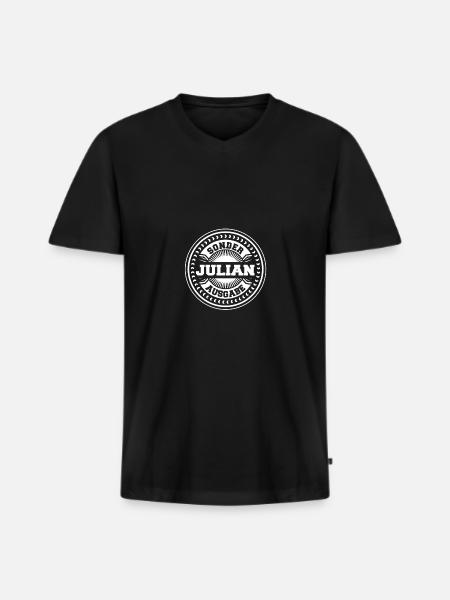 Julian - Men's Premium Organic T-shirt with V-neck - black