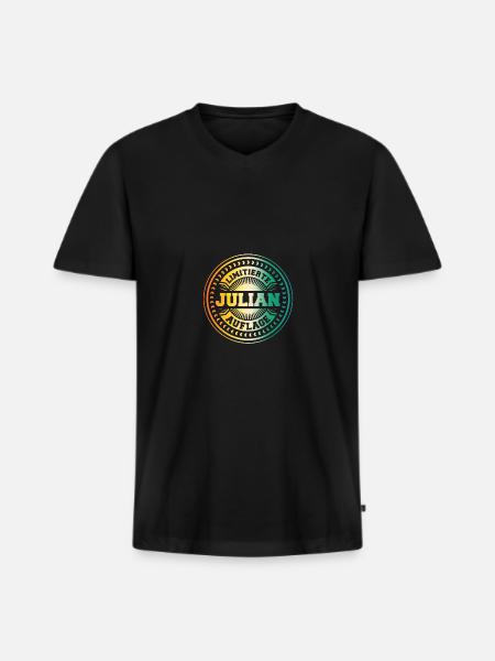 Julian - Men's Premium Organic T-shirt with V-neck - black