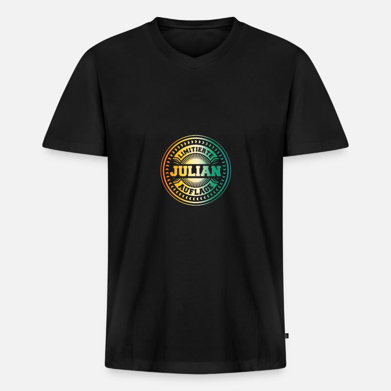 Julian - Männer Premium Bio T-Shirt mit V-Ausschnitt - Schwarz