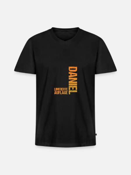 Daniel - T-shirt encolure en V Premium bio Homme - noir