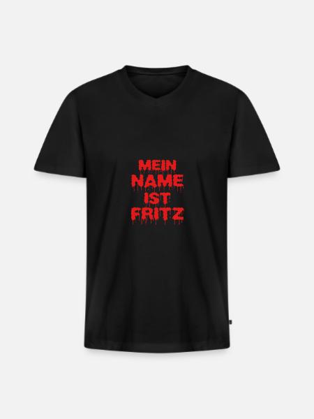 Fritz - Men's Premium Organic T-shirt with V-neck - black