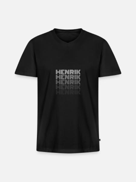 Henrik - Men's Premium Organic T-shirt with V-neck - black
