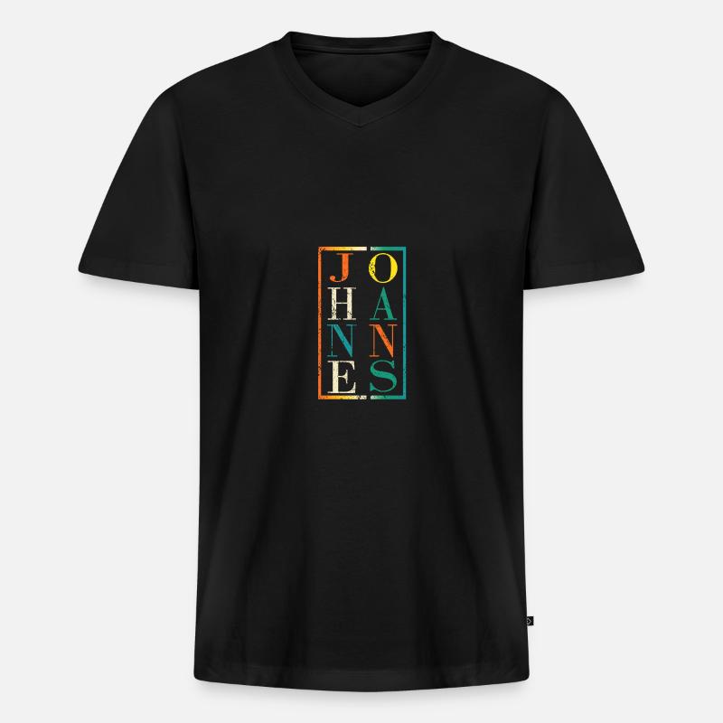 Johannes - Männer Premium Bio T-Shirt mit V-Ausschnitt - Schwarz
