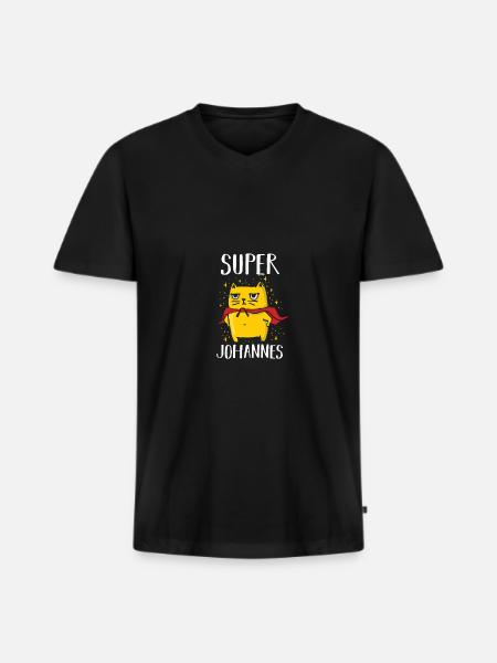 Johannes - Men's Premium Organic T-shirt with V-neck - black