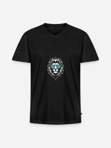 Leo John - Men's Premium Organic T-shirt with V-neck - black