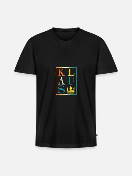 Klaus - T-shirt encolure en V Premium bio Homme - noir