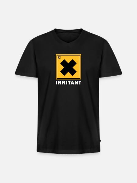 IRRITANT WARNING SIGN - Men's Premium Organic T-shirt with V-neck - black