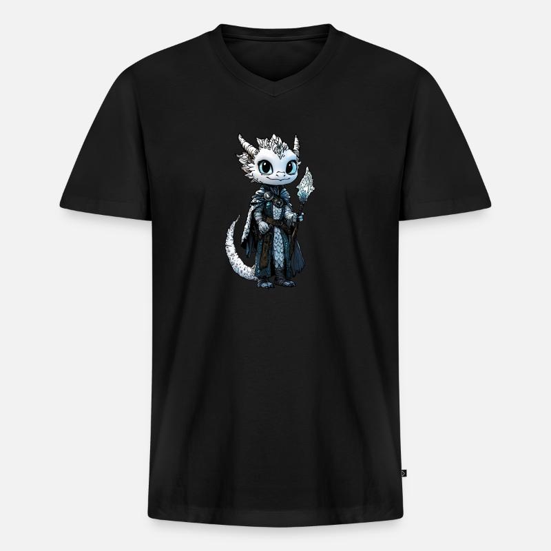 Zauberer Drachenblut - Männer Premium Bio T-Shirt mit V-Ausschnitt - Schwarz
