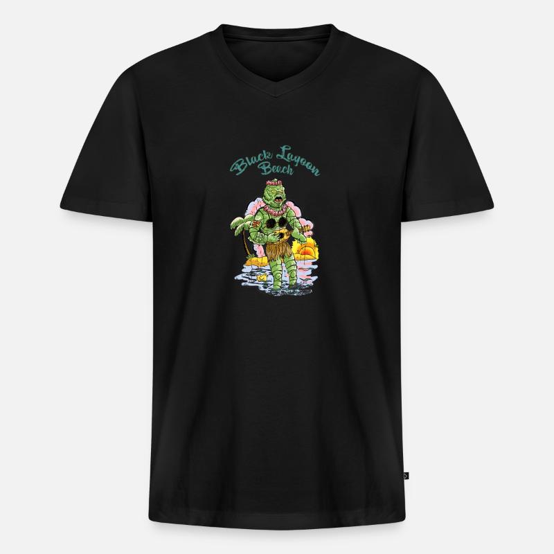 vahinedulagoon - Männer Premium Bio T-Shirt mit V-Ausschnitt - Schwarz