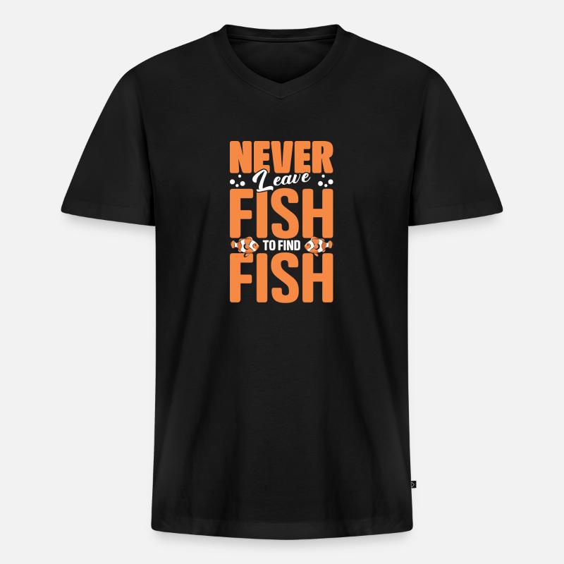 Fischfunde - Männer Premium Bio T-Shirt mit V-Ausschnitt - Schwarz