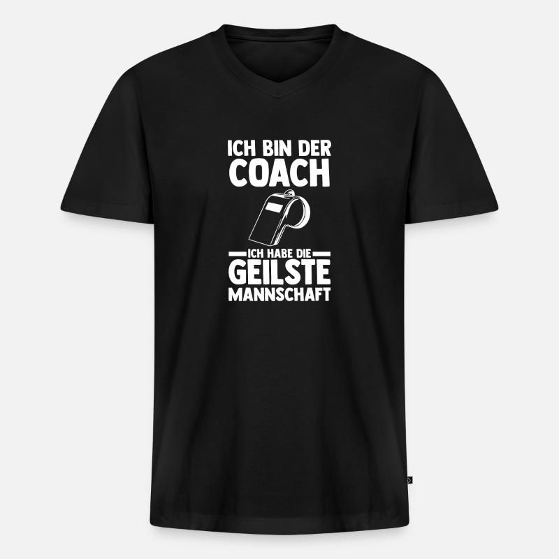 Mannschaft Trainer Und Coach - Männer Premium Bio T-Shirt mit V-Ausschnitt - Schwarz