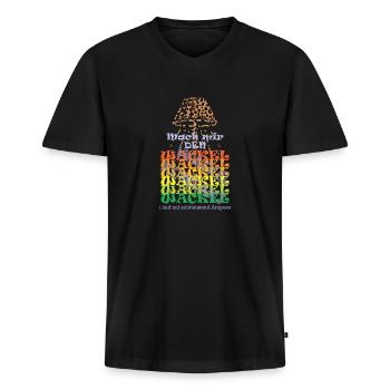 Wäre ich ein Möbelstück dann wär ich eine Lampe... - Männer Premium Bio T-Shirt mit V-Ausschnitt - Schwarz - Vorne - Nico (187cm)