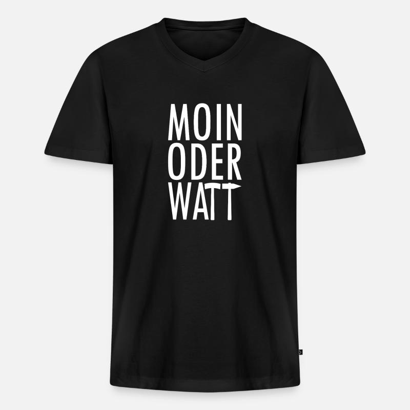 Moin oder Watt Ruhrpott - Männer Premium Bio T-Shirt mit V-Ausschnitt - Schwarz