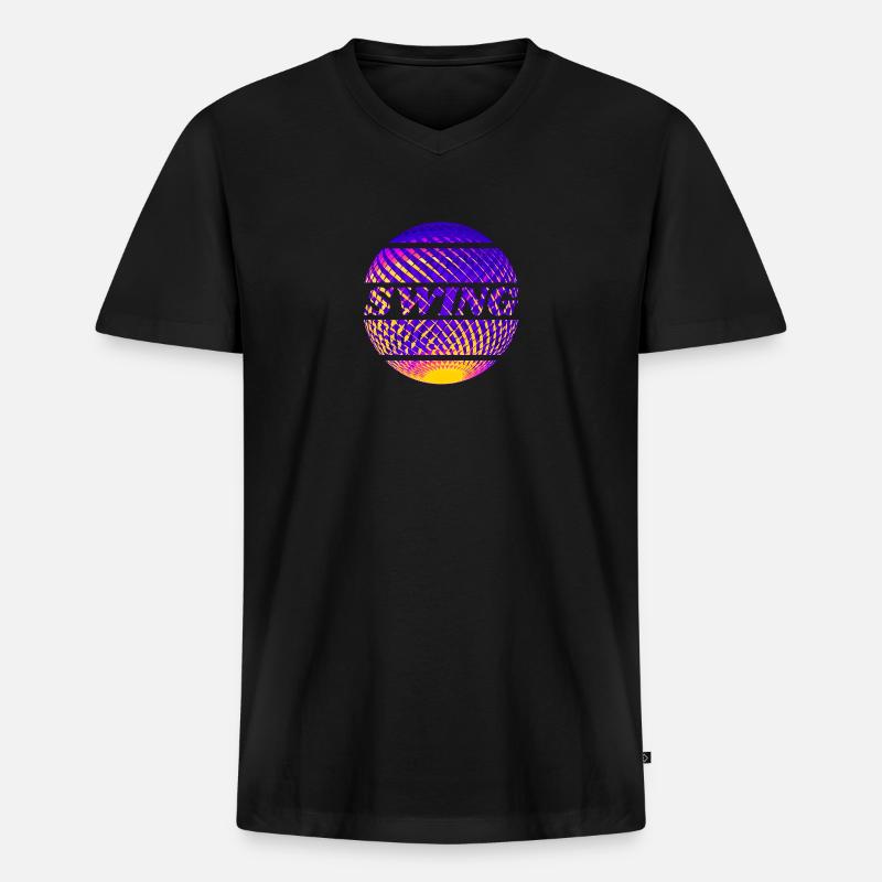 Swing Diskokugel - Männer Premium Bio T-Shirt mit V-Ausschnitt - Schwarz