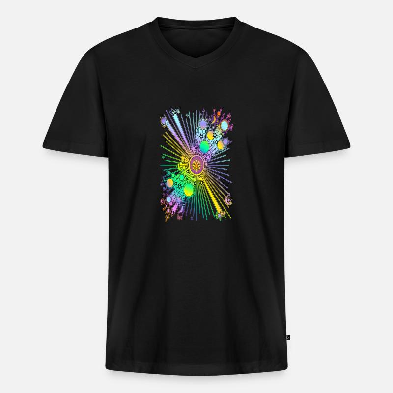 NEW UNIVERSE - Männer Premium Bio T-Shirt mit V-Ausschnitt - Schwarz