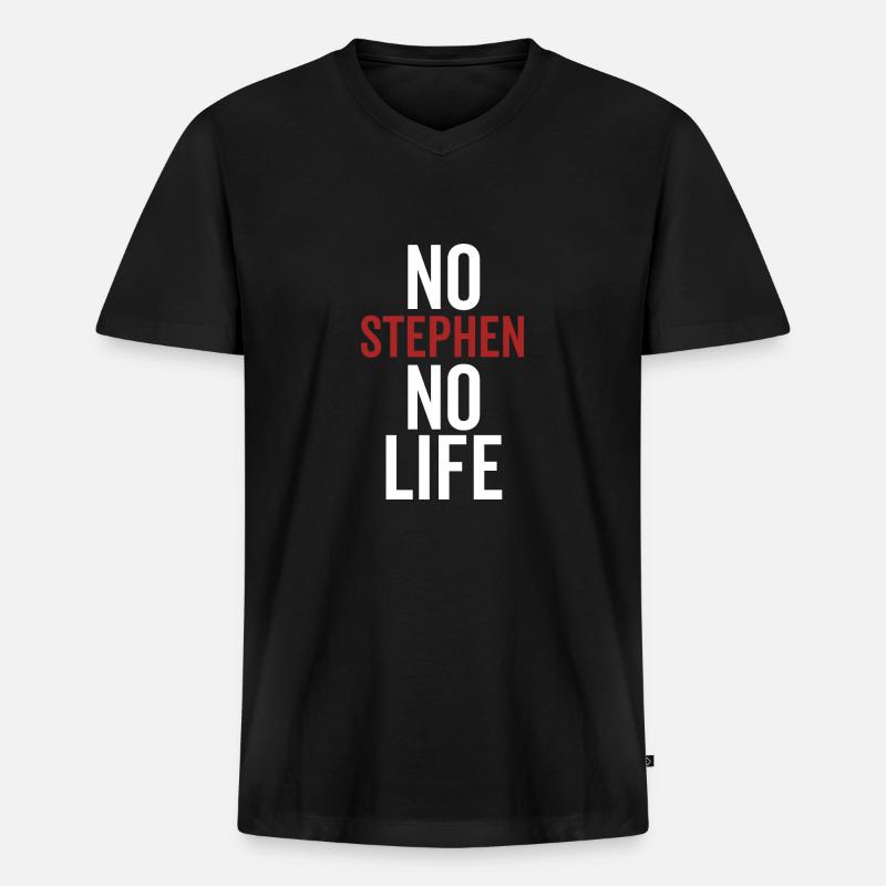 Nein Stephen Kein Leben - Männer Premium Bio T-Shirt mit V-Ausschnitt - Schwarz