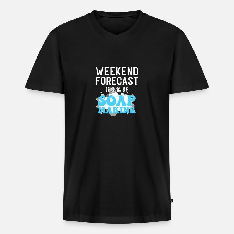 Seife Herstellen Handgemachte Seife - Männer Premium Bio T-Shirt mit V-Ausschnitt - Schwarz