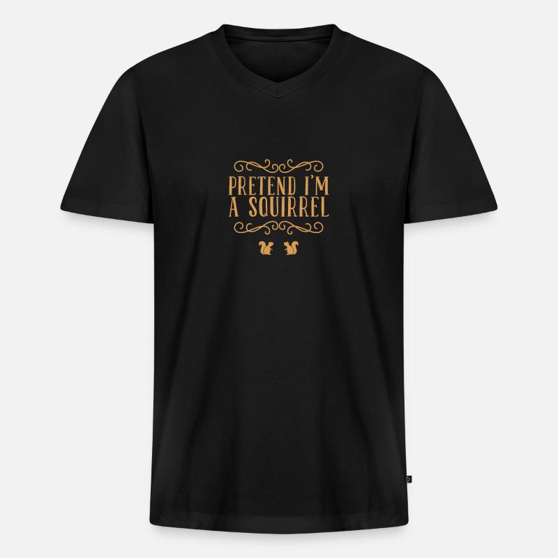 Eichhörnchen - Männer Premium Bio T-Shirt mit V-Ausschnitt - Schwarz